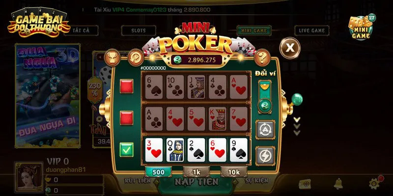 Luật Chơi Mini Poker – Cách Nổ Hũ Dễ Áp Dụng Cho Bạn 3 Luật chơi chi tiết Mini game để người chơi nắm bắt
